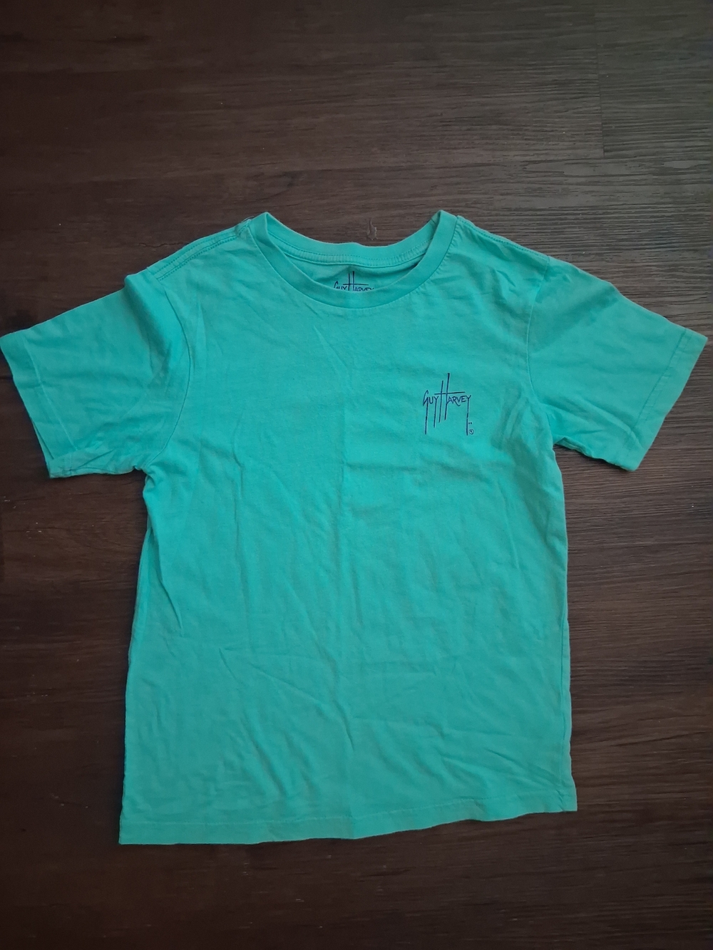 Guy Harvey Teal Short Sleeve Kids Crewneck Tee
